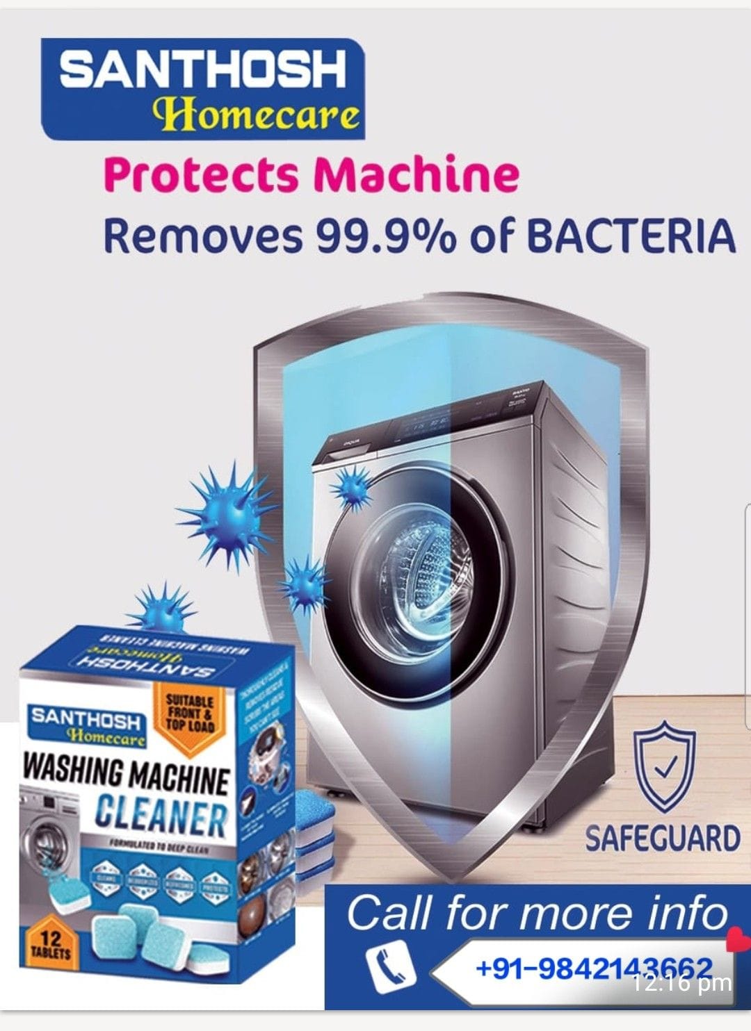 Washing machine cleaning tablet