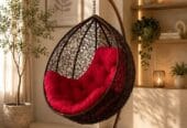 Raj Furniture Premium Single Seater Egg Swing Chair With Stand And cushion