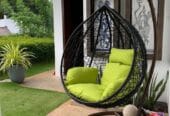 Raj Furniture Premium Single Seater Egg Swing Chair With Stand And Cushion