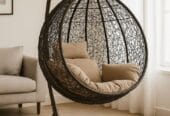 Raj Furniture Premium Single Seater Egg Swing Chair With Stand And Cushion