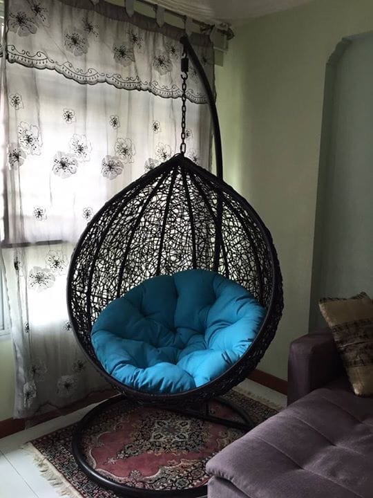 Raj Furniture Premium Single Seater Egg Swing Chair With Stand And cushion