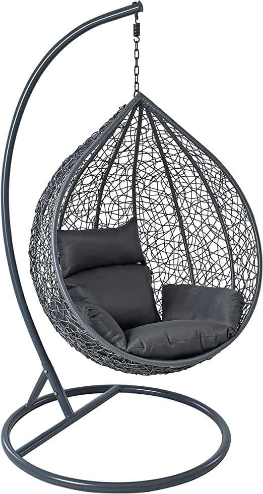 Raj Furniture Premium Single Seater Egg Swing Chair With Stand And Cushion