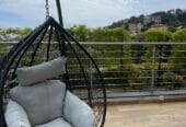Raj Furniture Premium Single Seater Egg Swing Chair With Stand And Cushion