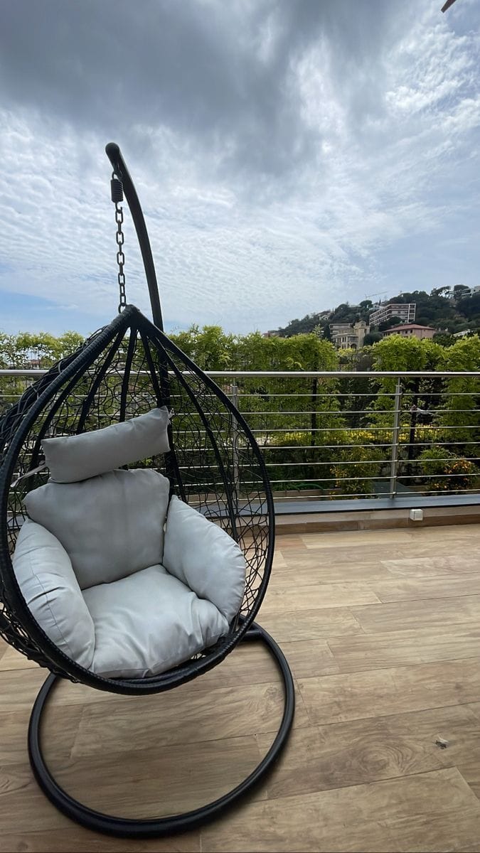 Raj Furniture Premium Single Seater Egg Swing Chair With Stand And Cushion