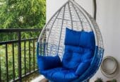 Raj Furniture Premium Single Seater Egg Swing Chair With Stand And Cushion